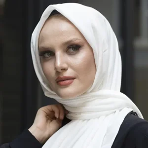 Hijab - Stretch Jersey - Vit - Image 2