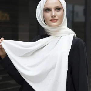 Hijab - Stretch Jersey - Vit - Image 4