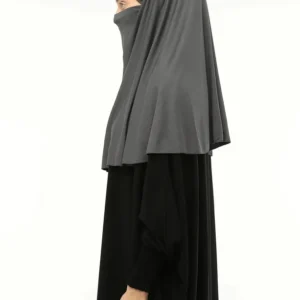 En Del Sandi Lycra Hijab Med Extra Elastisk Bakom- Grå - Image 3