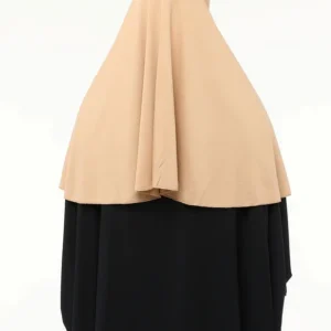 En Del Sandi Lycra Hijab Med Extra Elastisk Bakom  - Mörkbeige - Image 3