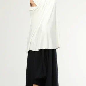 En Del Sandi Lycra Hijab Med Extra Elastisk Bakom - Cremevit - Image 3