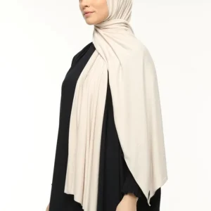 Praktisk sjal i Premium Jersey - Cremevit - Image 5