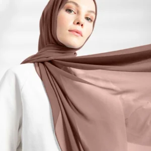 Crepe Chiffong Hijab - Brun -Färgkod 11 - Image 3