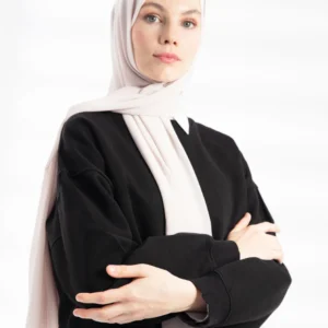 Crepe Chiffon Hijab - Vit - Färgkod 15 - Image 7