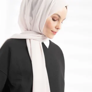 Crepe Chiffon Hijab - Vit - Färgkod 15 - Image 6