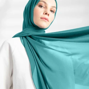 Crepe Chiffong Hijab - Turkos - Färgkod 16 - Image 3