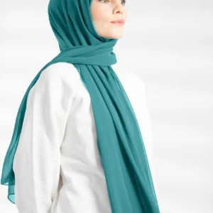 Crepe Chiffong Hijab - Turkos - Färgkod 16 - Image 6