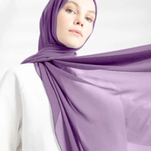 Crepe Chiffon Hijab - Lila -Färgkod 20 - Image 3