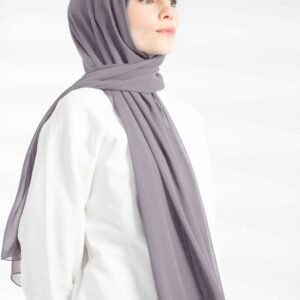 Crepe Chiffong Hijab - Ljusgrå -Färgkod 21 - Image 5