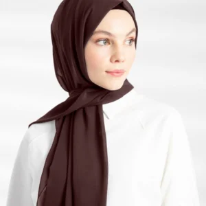 Crepe Chiffong Hijab - Mörkbrun - Färgkod 24 - Image 3