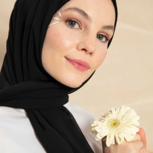 Crepe Chiffong Hijab - Svart - Färgkod 25 - Image 7