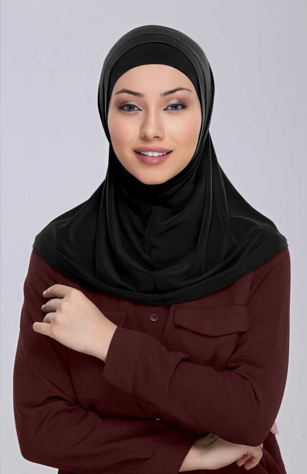 Viskos Al Amira hijab i mjukt och andningsbart material Tvådelad hijab med huva och scarf, bekväm och stilren Elegant hijab i flera färger för vardag och fest