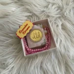 Rosa radband med högkvalitativa pärlor och sammetbok Elegant Ramadanpresent med radband och liten bok Andlig gåva för reflektion och bön under Ramadan