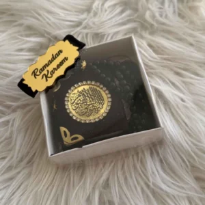 Svart radband med högkvalitativa pärlor och sammetbok Elegant Ramadanpresent för bön och reflektion Symbolisk gåva för andakt under Ramadan och Eid