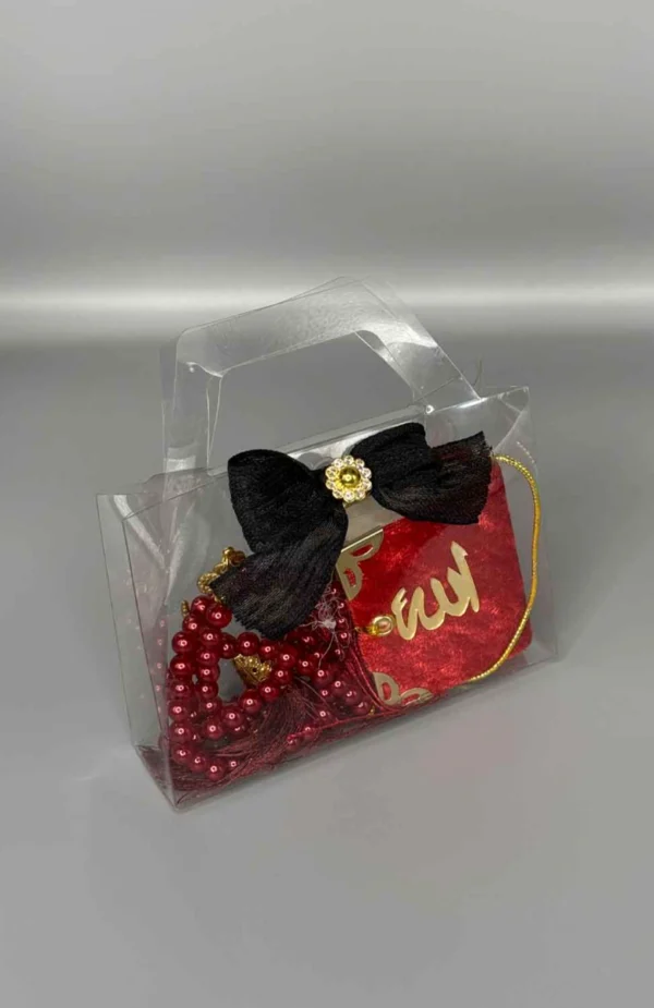 Ramadanpresent med elegant radband och sammetbok Bön- och reflektionspresent för Ramadan och Eid Symbolisk gåva med radband för andakt