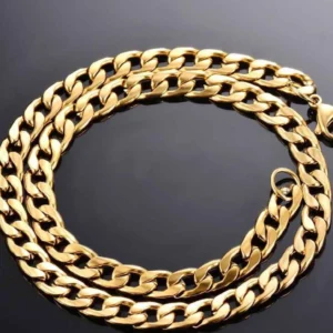 Pansarlänk Halsband  Rostfritt stål - Guld - Image 6