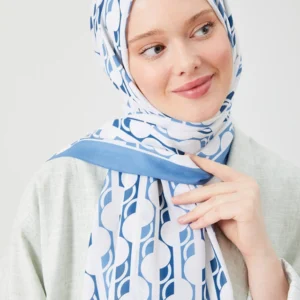 Hijab - Medina Silk Monstrad - Babyblå - Image 5