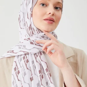 Hijab - Medina Silk Monstrad - Brun - Image 4
