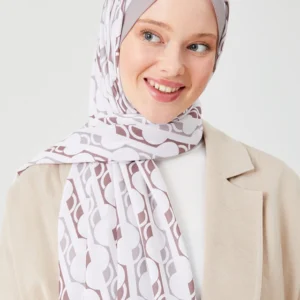 Hijab - Medina Silk Monstrad - Brun - Image 3