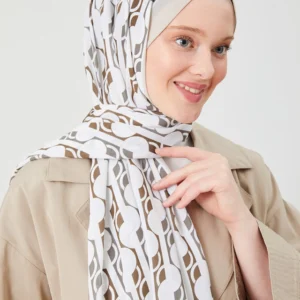 Hijab - Medina Silk Monstrad - Beige - Image 3