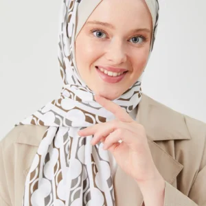 Hijab - Medina Silk Monstrad - Beige - Image 5