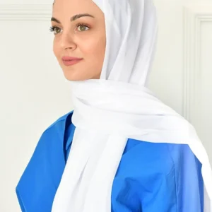 Instant chiffon hijab med underslöja - Vit - Image 3
