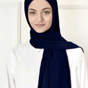 Instant chiffon hijab med underslöja - Marinblå - Image 4
