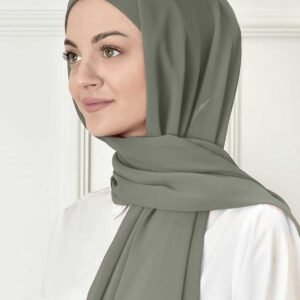 Instant chiffon hijab med underslöja - grön - Image 5