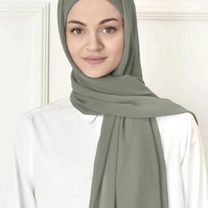 Instant chiffon hijab med underslöja - grön - Image 3