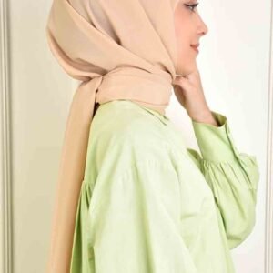 Lyx Premium Medina Krep Chiffon Hijab - Brunt Socker - Image 3