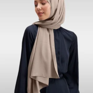 Medina Silk Hijab - Beige -Färgkod 01 - Image 4