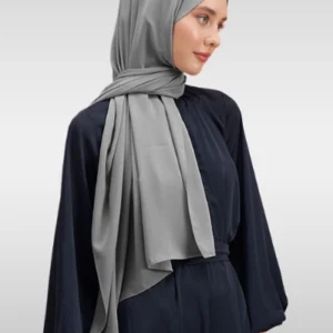 Medina Silk Hijab - Grå - Image 3