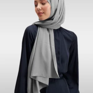 Medina Silk Hijab - Grå - Image 4