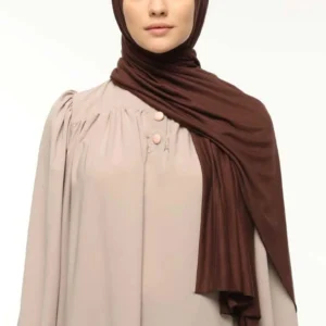 Praktisk sjal i Premium Jersey- Mörkbrun - Image 3