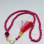 Rött radband för bön och meditation Elegant radband med släta kulor för dhikr Andligt tillbehör Radband Röd – perfekt för Ramadan och Eid