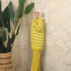 Randig Top Set - Gul - Image 3