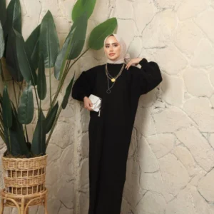 Stickad Klänning - Svart - Image 3