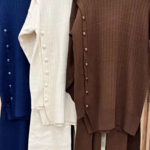 Stickat Set Med Knappar - Svart - Image 3