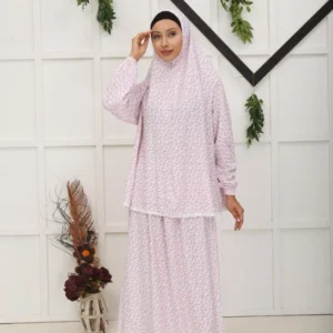 Tvådelat bönekläderset tillverkat av högkvalitativ bomull - Röd - Image 3