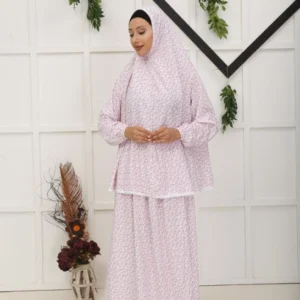 Tvådelat bönekläderset tillverkat av högkvalitativ bomull - Röd - Image 5