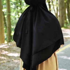 Tvålager Medina Silk Khimar - Svart - Image 3