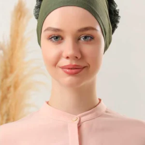 Underslöja med spets och extra volym - Olivgrön - Image 3