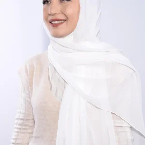 Instant Premium Chiffon Hijab Ninja Cap - Vit - Image 4