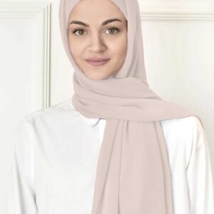 Instant chiffon hijab med underslöja - vanilj - Image 4