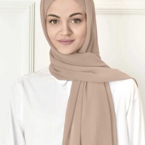 Instant chiffon hijab med underslöja - Beige - Image 4