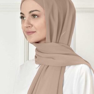 Instant chiffon hijab med underslöja - Beige - Image 3
