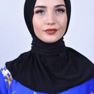 Instant one piece hijab - Svart - Image 6