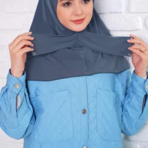 Instant one piece hijab - Blå - Image 4
