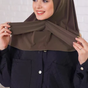 Instant one piece hijab - Brun - Image 4