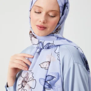 Hijab - Blommigt Medina Silke - Blå - Image 5